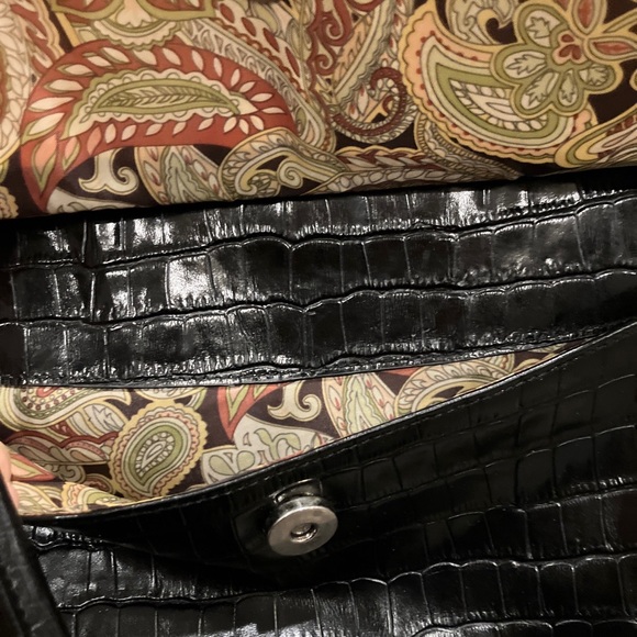 MAXX NY black leather crocodile 🐊 pattern shoulder bag - Picture 6 of 7